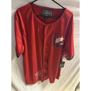 Brooklyn Cloth MFG Co Men's USA Ball shirt Polyester Size XL. NWT Red‎